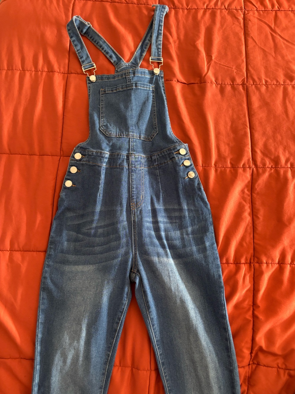 ✨ New Stretchy Overalls Straight Leg With Cuffed Jeans✨